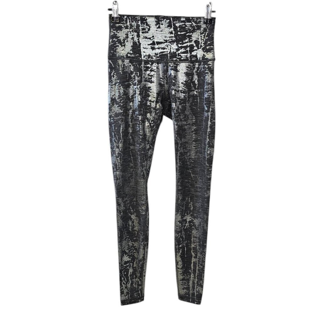 Lululemon Wunder Under High Rise Tight Brindle Foil 28" Size 4 Silver Metallic